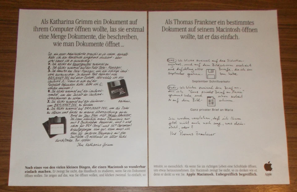 Seltene Werbung APPLE Computer - So wunderbar einfach & intuitiv 1992 - Bild 1 von 1