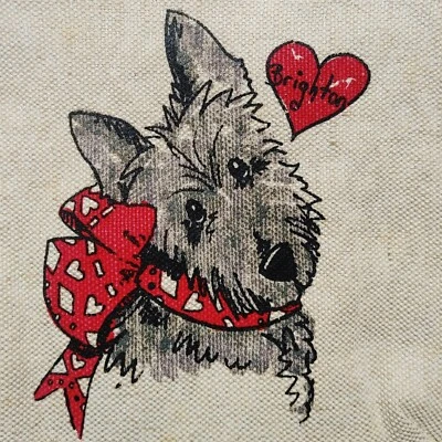 Bolso Bandolera Brighton Heart Scottie Cachorro Perro Bolso sin asas Cartera Correa desmontable Foto 1 de 4