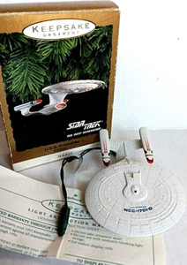 Adorno de Navidad USS Enterprise Star Trek 93' sello distintivo luz parpadeante - Imagen 1 de 3