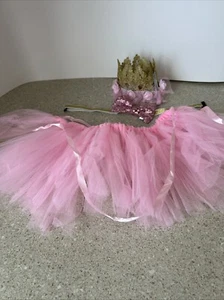 HIBALALA Hunde Geburtstag Kleid Krone 6,8 cm X6,8 cm. Tutu 43-45cm. Bogen19,8-34 cm. - Bild 1 von 2