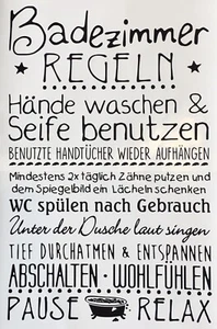 Shabby chic wasserf.Aufkleber Möbeltattoo Bad Tür Schild Spiegel Schrank Fenster - Bild 1 von 12