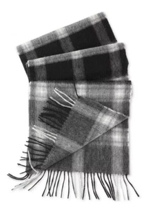 $120 Club Room Luxury Men's Plaid 100% Cashmere Scarf | One Size | Black/Grey. - Picture 1 of 7