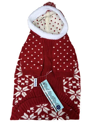 Blueberry Dog Hoodie Nordic Red White Pattern Size XL 16” - Image 1 of 3