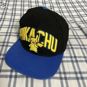 Pikachu Black/Blue/Yellow Adult Snap Back Baseball Hat Cap - Picture 1 of 7