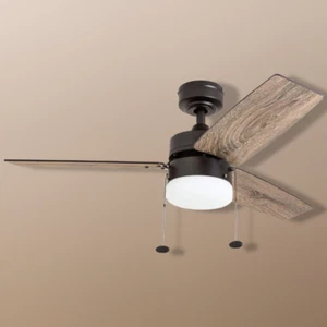 42" Modern Farmhouse LED Ceiling Fan Pull Chain Dual Mounting Bronze - Picture 1 of 7