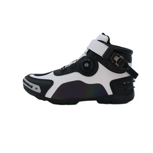 Motorcycle Riding Leather Shoes Off Road Racing Boots Anti-Collison Toe and Heel - Picture 1 of 35