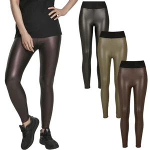Urban Classics Ladies Faux Leather High Waist Leggings Ladies XS - 5XL - Picture 1 of 41