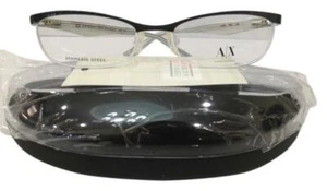 ARMANI EXCHANGE AX228 YPG BLACK WHITE METAL EYEGLASSES FRAME 53-17-135 STAINLESS - Picture 1 of 3