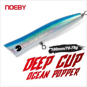 Noeby Popper Fishing Lure 180mm 70-78g Big Game Surface Wooden Heavy Sea Fishing - Picture 1 of 16