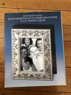 godinger satin silver plated- silver diamond & swarovski crystals 100 4x6 Photos - Image 1 of 4