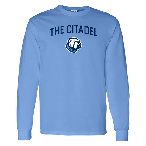The Citadel Bulldogs Arch Logo Long Sleeve T Shirt - Carolina Blue Cover