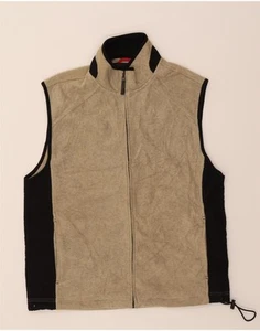 IZOD Mens Fleece Gilet UK 38 Medium Beige Colourblock Polyester JE05 - Picture 1 of 3