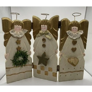 Decoración Ángeles Navidad Pintados a Mano Blanco Navidad Vintage Plegable Vacaciones - Imagen 1 de 10