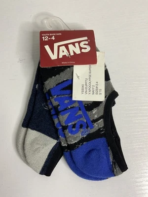 Paquete de 2 calcetines Vans off the wall Apocolypse azul/grises juveniles súper no show talla 12-4 Foto 1 de 4
