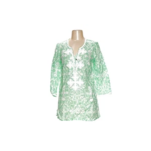 Charter Club Leinenbluse mit Blumenmuster - grün - Bild 1 von 4