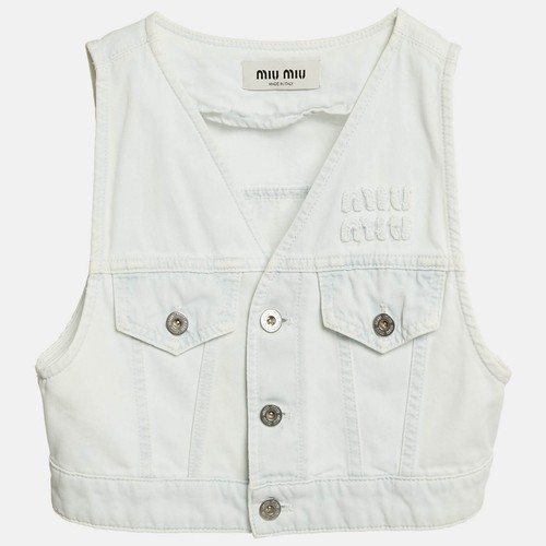 Gilet denim blu chiaro Miu Miu XS