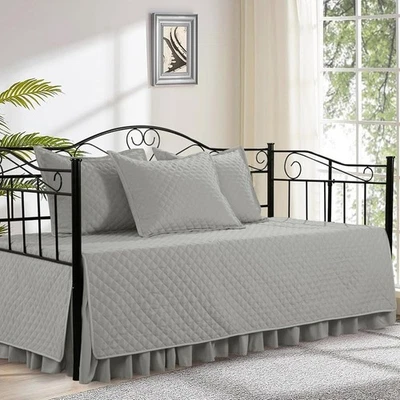 Elegante Juego de Ropa de Cama de Día Cubierta de Microfibra Suave Falda de Cama Fundas Estándar Nuevo Foto 1 de 4