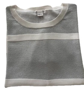 Kurzarm Sommer Pullover Gr. 48/50 Weiß / Silber Neuwertig - Bild 1 von 5