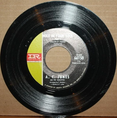 A.C. JONES *Hole In Your Soul* PARTS I and II Northern Soul 45 on IMPERIAL 66150 - Image 1 of 2