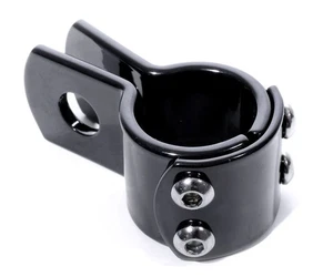 Schellen Befestigungsklemmen 28mm 1-1/8" schwarz für Harley Rahmen Rasten Bügel - Picture 1 of 3