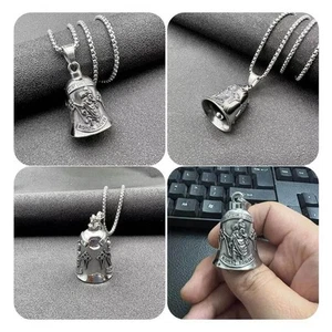 St. Christopher Guardian Motorcycle Lucky Bell Zinc Alloy Ride Bell Durable - Picture 1 of 10