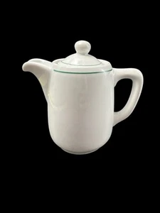 Individual Tea Coffee Pot Bauscher Weiden Porcelain Restaurant ware Green Stripe - Picture 1 of 10
