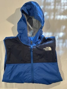 The North Face Boys Medium (10/12) Blue Hooded Windbreaker Jacket - Picture 1 of 4