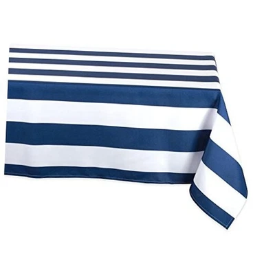  Mesa exterior Cabana Stripe 84" x 60" (rectangular) azul náutico Foto 1 de 4