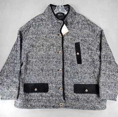 Chaqueta Talbots Boucle Espiga Tejida Italia Talla 2X Carrera Mafia Esposa Mezcla de Lana Foto 1 de 4