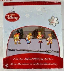 Disney 8 Inches Lighted Pathway Markers 4-Pack Donald, Goofy, Minnie, Mickey - Picture 1 of 2