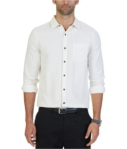 Nautica Mens Textured Button Up Shirt, Off-White, XX-Large - Picture 1 of 1
