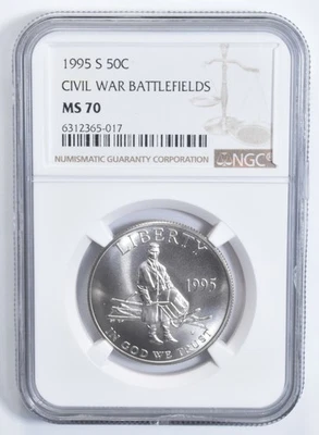 MS70 1995-S Civil War Battlefields Commemorative Half Dollar NGC *9637 - Image 1 of 4