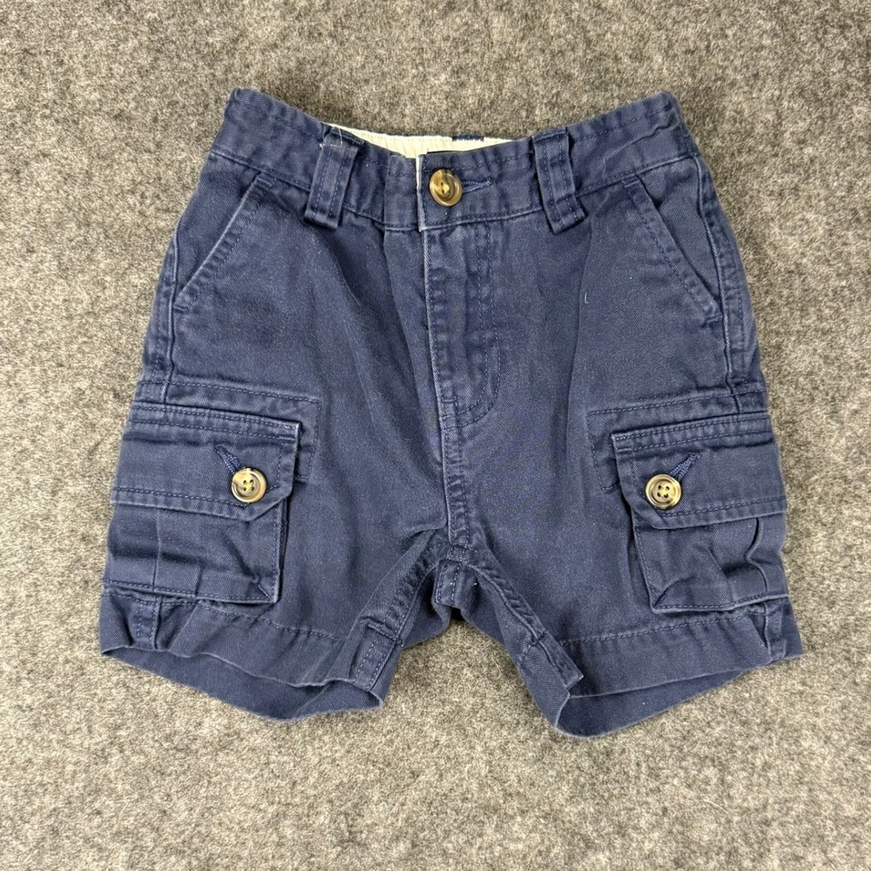 VTG Ralph Lauren Polo Cargo Shorts - Kids Baby Boy, Blue, Casual Bottoms 12 MOS - Image 1 of 4