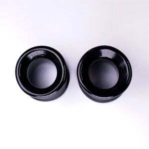 GLASSWEAR STUDIOS Black Glass Double Flare Eyelet Tunnels 12mm 1/2" - Picture 1 of 1