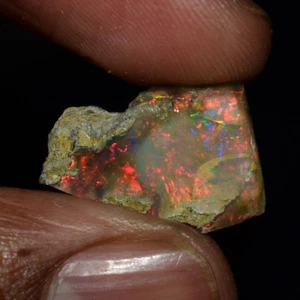Black Opal Rough 5.75 Carats, Smoked Ethiopian Welo Opal Rough, Fire Opal Raw - Bild 1 von 7