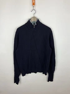 Suéter Boggi Milano 1/4 Cremallera Para Hombre Azul Lana Tejido Manga Larga Talla M - Imagen 1 de 20