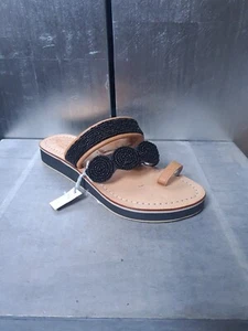 Neue BALI BALI Sandalen Gr 37 schwarz hellbraun Sandaletten Pantoletten #S902 - Bild 1 von 11
