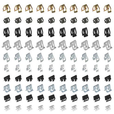 100pcs Metal Trim Panel U-Clip Spring Clips Fasteners Set for VW Audi Jetta Golf - Image 1 of 4