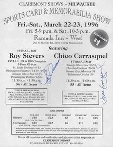 Roy Sievers & Chico Carrasquel Signed Auto 8 1/2 X 11 Baseball Show Ad Autograph - Picture 1 of 1