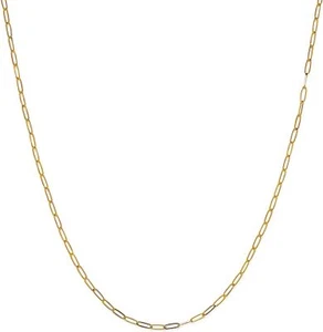 Floreo 14k Yellow Gold/White Gold/Rose Gold 2mm Solid Paperclip Chain Necklace - Picture 1 of 17