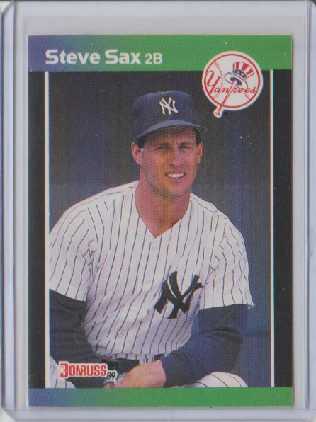 1989 Donruss Traded #T-23 Steve Sax New York Yankees - Image 1 of 1