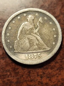 1875 S Silver Twenty Cent Piece, San Francisco inv03 q05bs - Picture 1 of 2