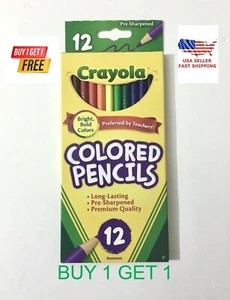 1 PAQUETE DE LÁPICES DE COLORES CRAYOLA PREAFILADOS DE 12 QUILATES CALIDAD PREMIUM COMPRA 1 OBTÉN 1 - Imagen 1 de 3