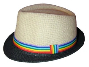 Sombrero Gay Pride Fedora Cinta Arco Iris ALA NEGRA LGBTQ Desfile Marcha Resistencia - Imagen 1 de 1