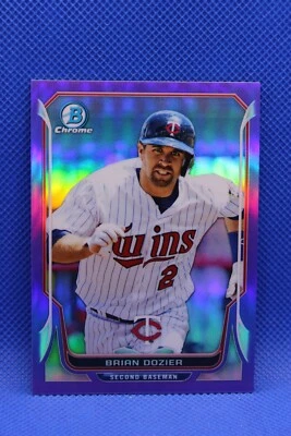2014 Bowman Chrome Purple Refractor /150 Brian Dozier #203 SP Twins - Image 1 of 2