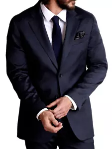 Banana Republic Modern Classic Satin Suit Jacket 42S Navy Blue - New with Tags - Picture 1 of 6