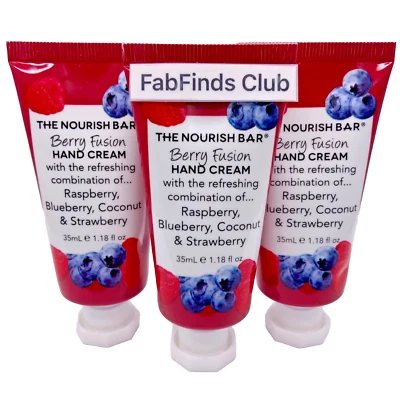 The Nourish Bar Berry Fusion Hand Cream Set Sealed 3.54oz (3x1.18oz) Travel Sz - Image 1 of 4