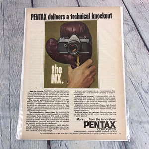 Vintage 1978 Print Ad Pentax MX 35mm SLR Camera Magazine Advertisement Ephemera - Picture 1 of 2