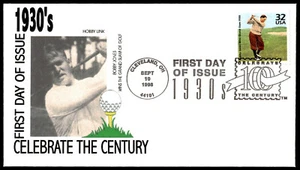 1998 Bobby Jones Wins Grand Slam FDC- Celebrate the Century Hobby Link Cachet - Picture 1 of 2