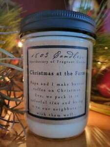 1803 Candles CHRISTMAS at the FARM~ 14 Oz. SOY JAR Maple Toffee Cinnamon Muffins
